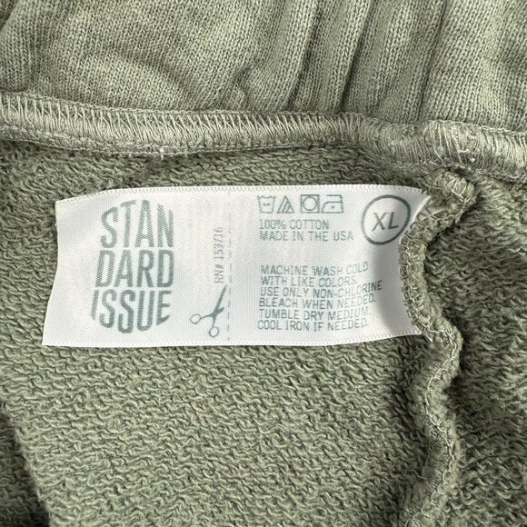 Standard Issue Sweat Shorts Mens Extra Large XL Concrete Grey Olive Green Lounge - Picture 3 of 5